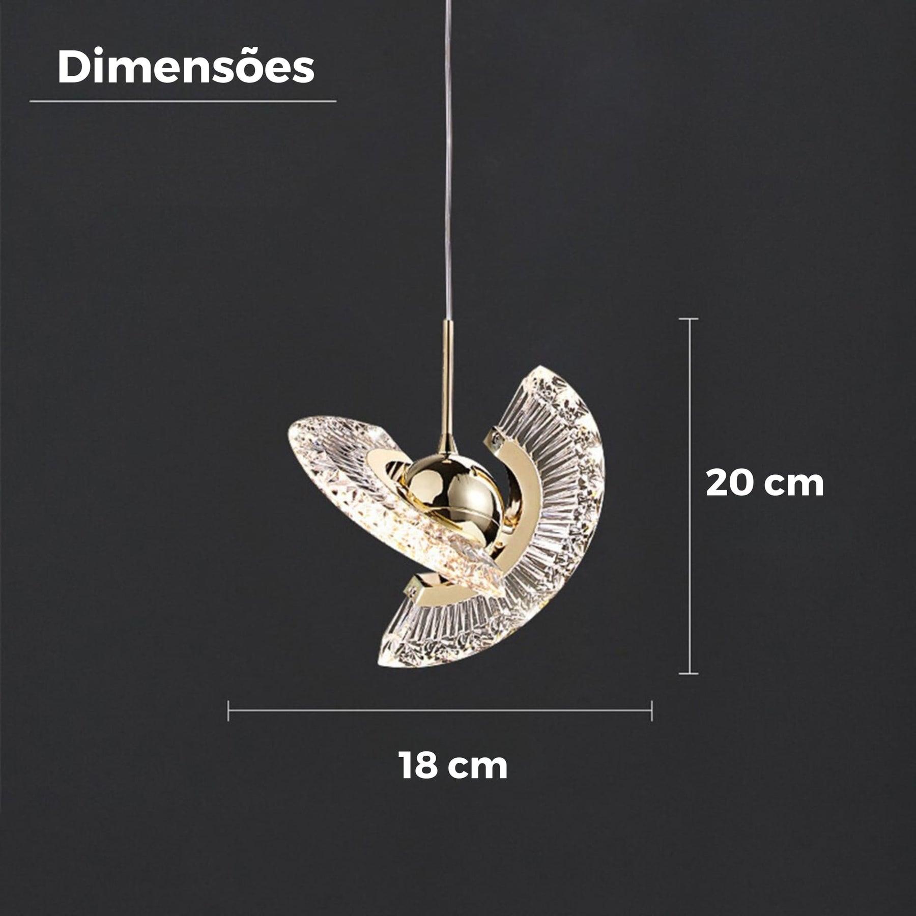 Pendente Orbit Cristal Acrílico