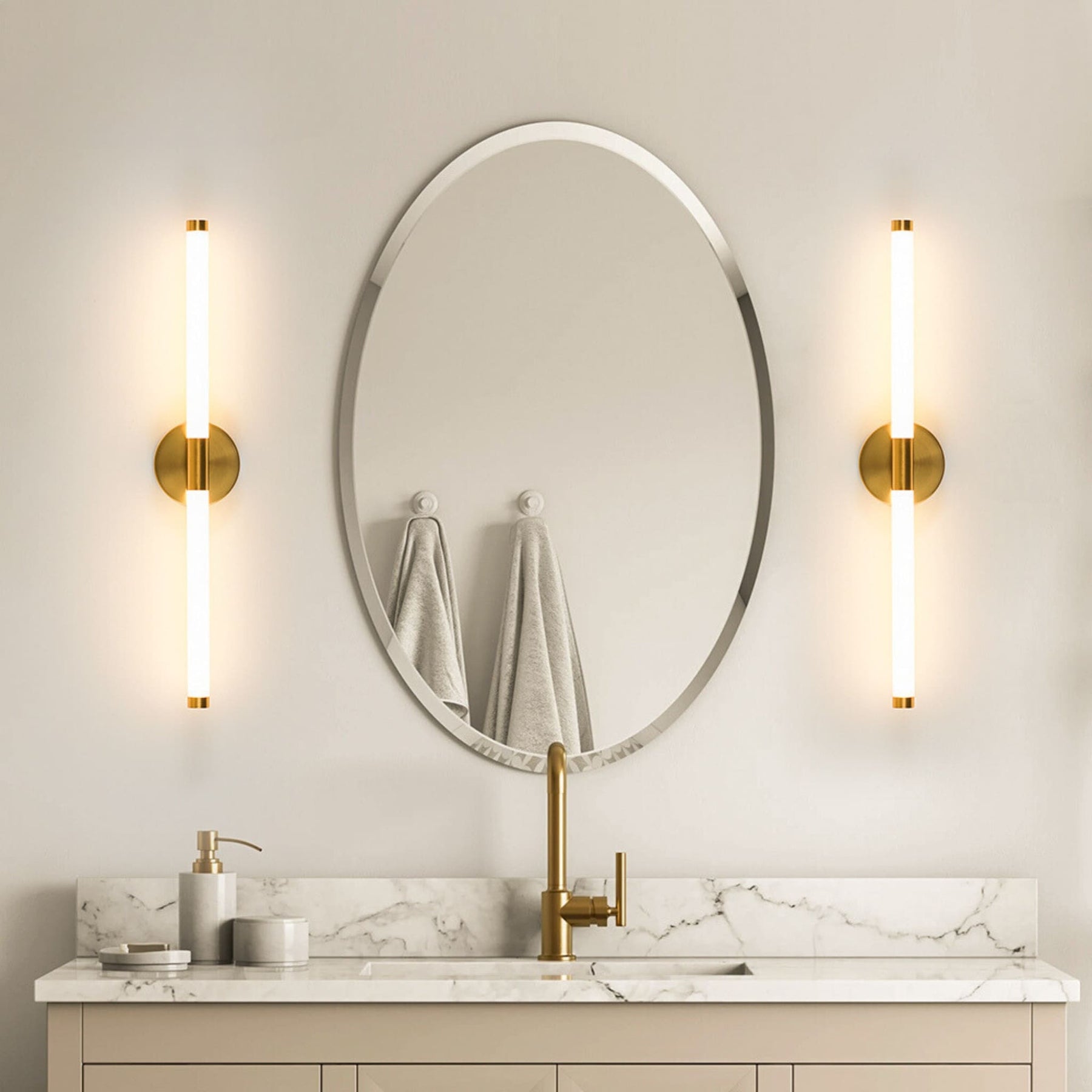 Luminária de Parede Banheiro Espelho Luxy Golden 80cm
