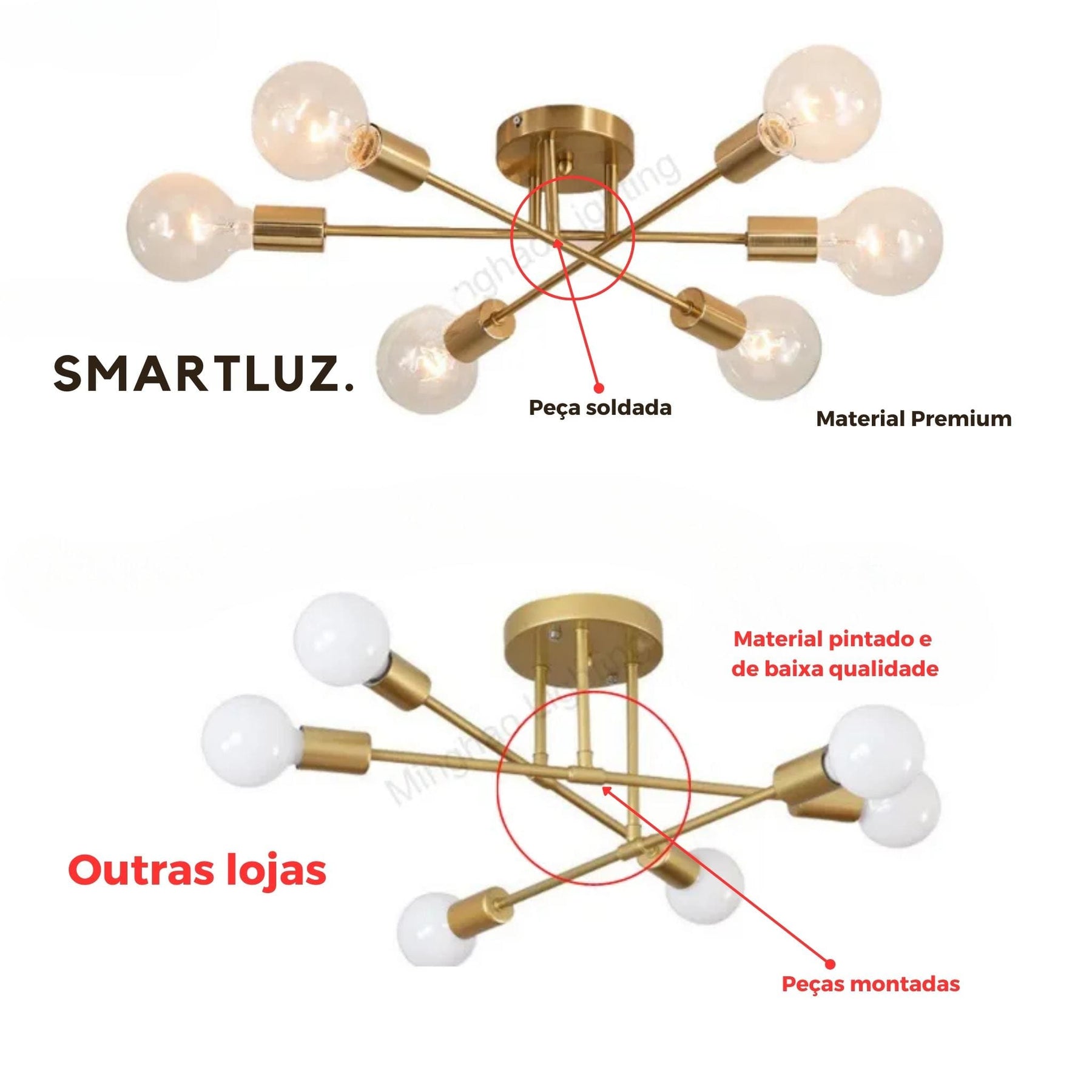 Luminária de Teto Lustre Sputnik Premium