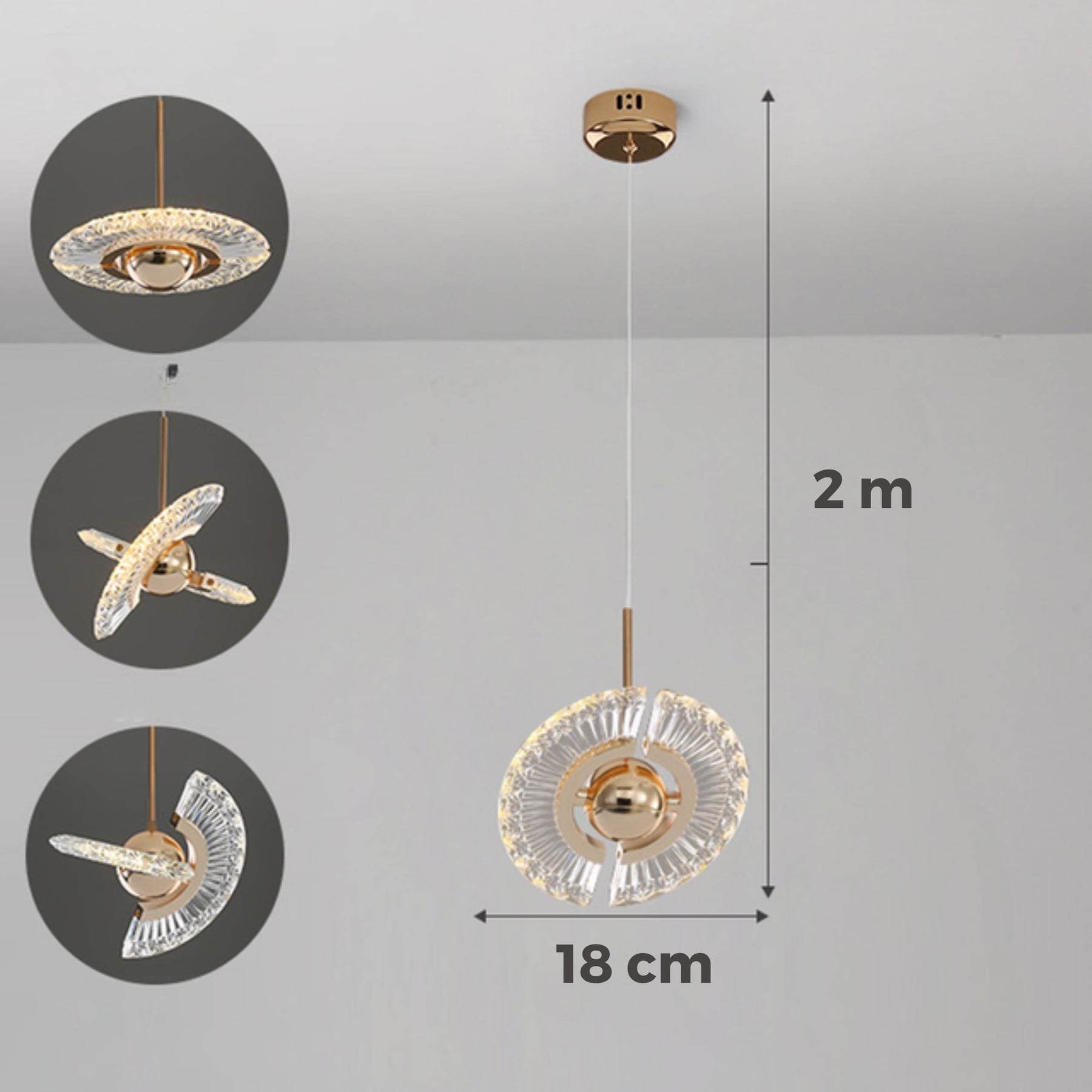 Pendente Orbit Cristal Acrílico