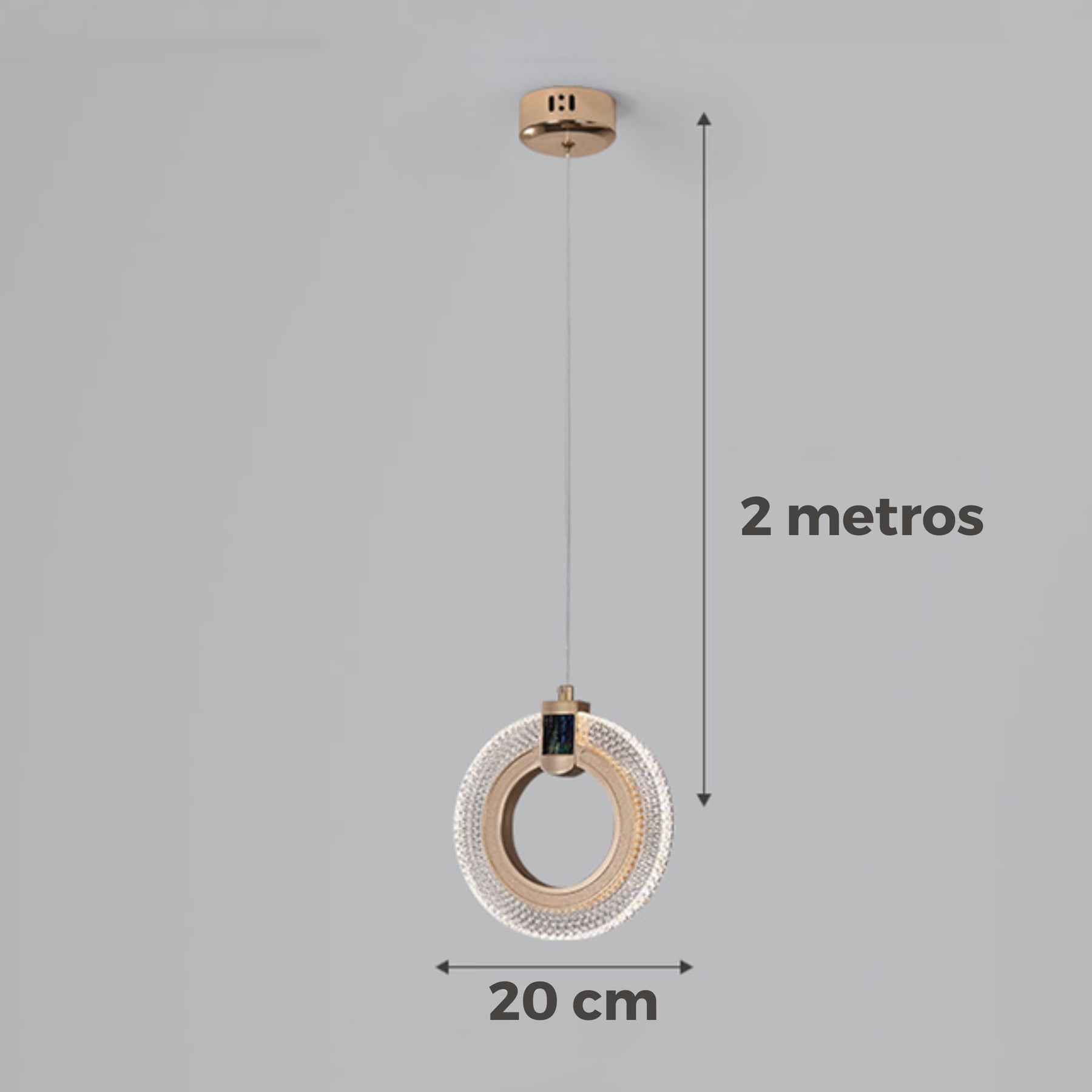 Pendente Notre Cristal Circular Acrílico