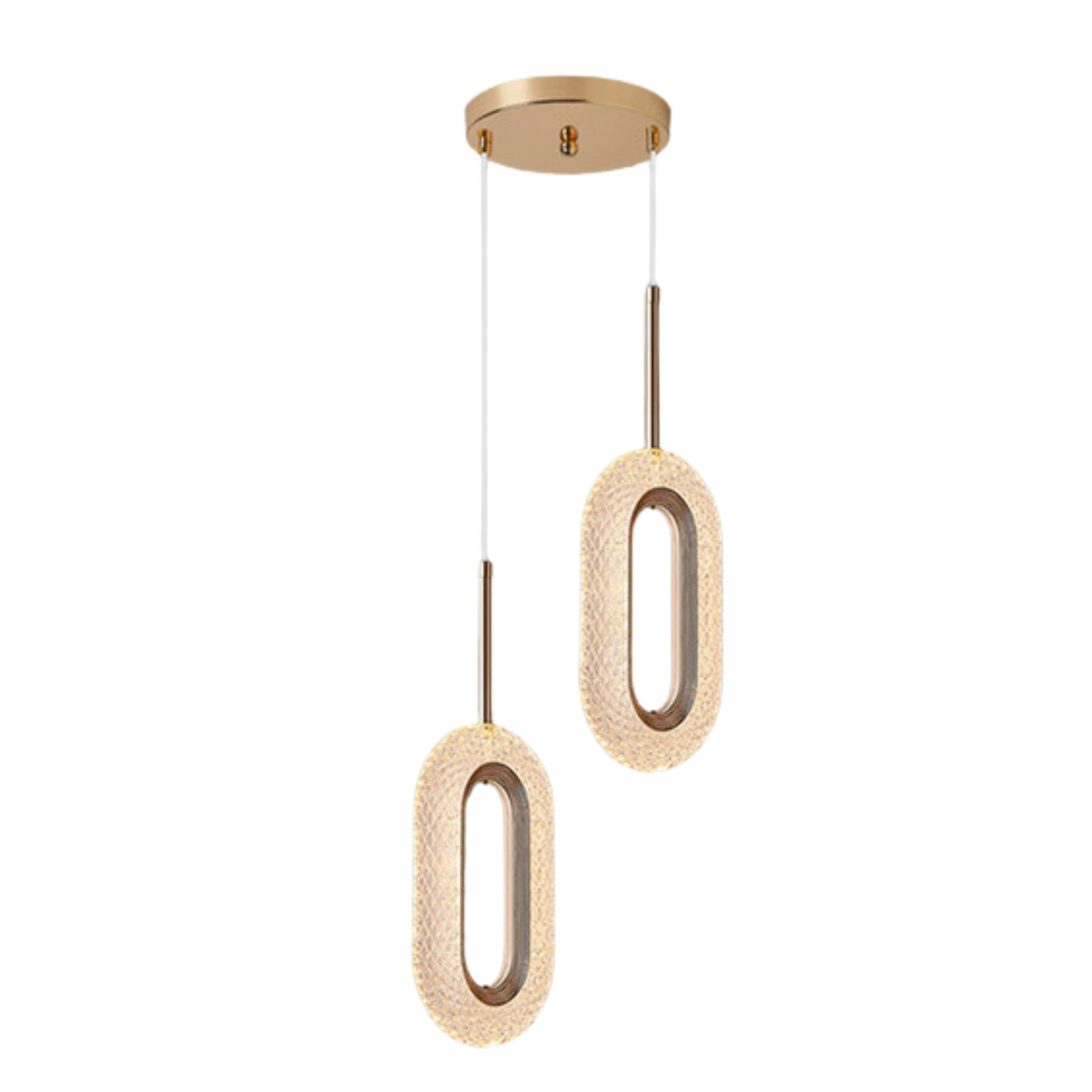 Pendente Toranto Duplo Cristal Oval Acrílico