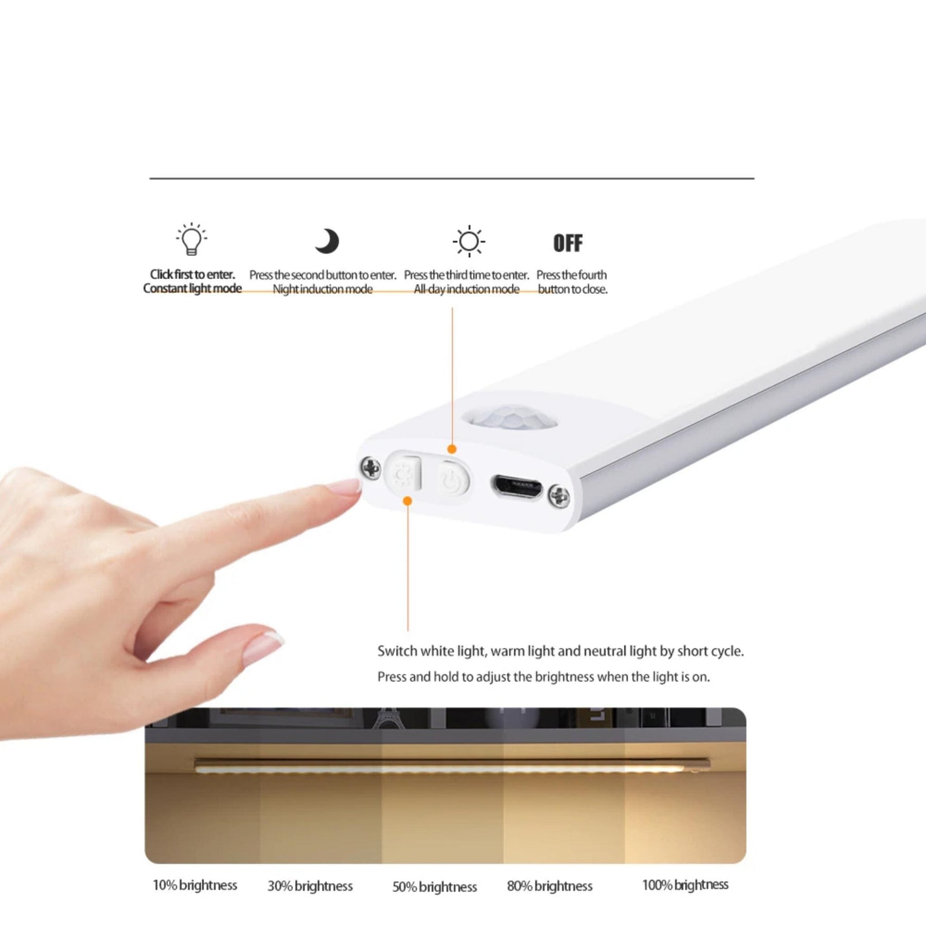 Luminária Sensor Led Recarregável Smartluz