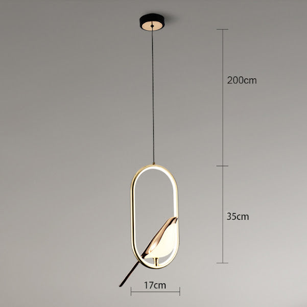 Lustre Pendente Pássaro Metálico 1 Cabo