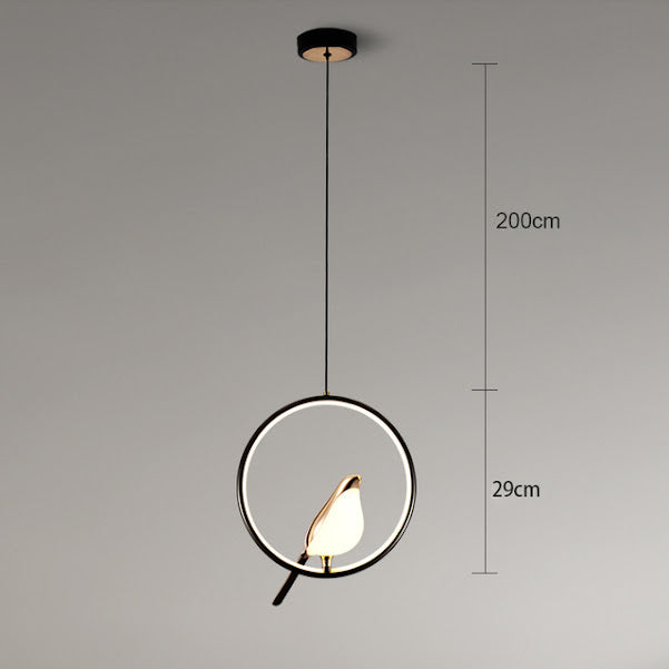 Lustre Pendente Pássaro Metálico 1 Cabo