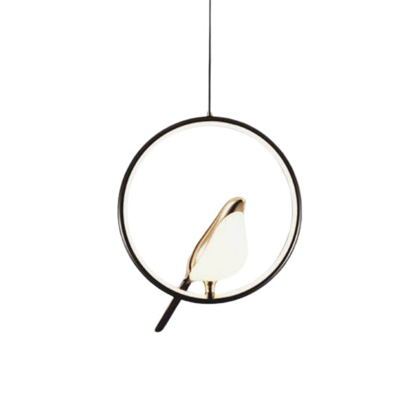 Lustre Pendente Pássaro Metálico 1 Cabo
