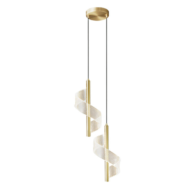 Pendente Nordic Duplo Espiral Cristal Acrílico