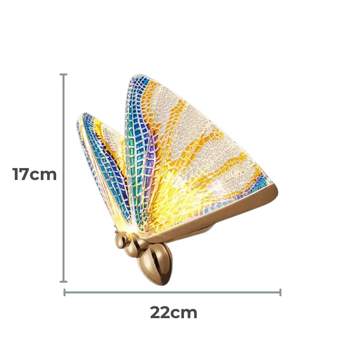 Luminária de Parede Arandela Butterfly Cristal Acrílico 17cm