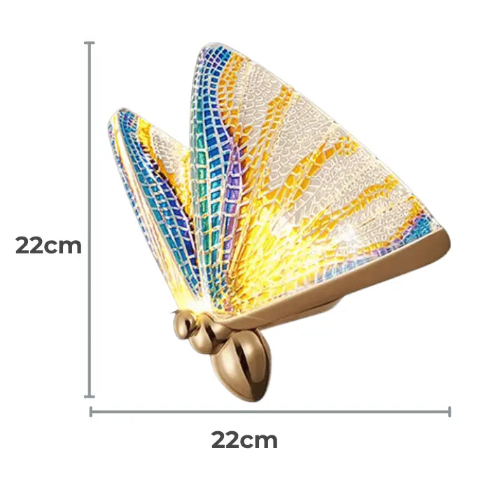 Luminária de Parede Arandela Butterfly Cristal Acrílico 22cm