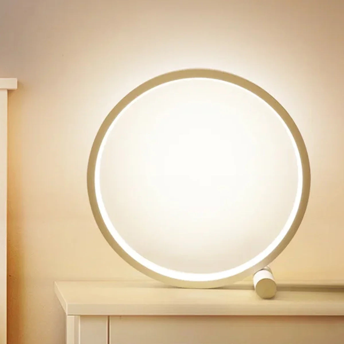 Luminária de Mesa Abajur Circular Anel Eclipse