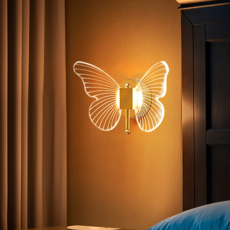 Luminária de Parede Arandela Borboleta Metal Acrílico Smartluz