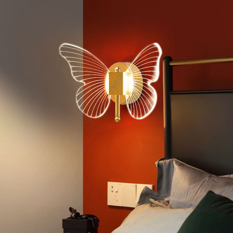 Luminária de Parede Arandela Borboleta Metal Acrílico Smartluz
