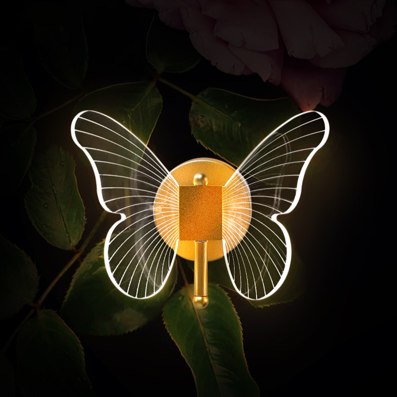 Luminária de Parede Arandela Borboleta Metal Acrílico Smartluz