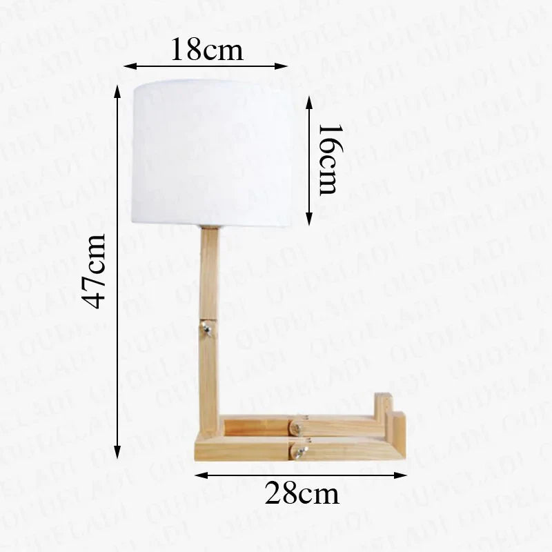 Luminaria de Mesa Boneco Madeira Porta Livros SMARTLUZ