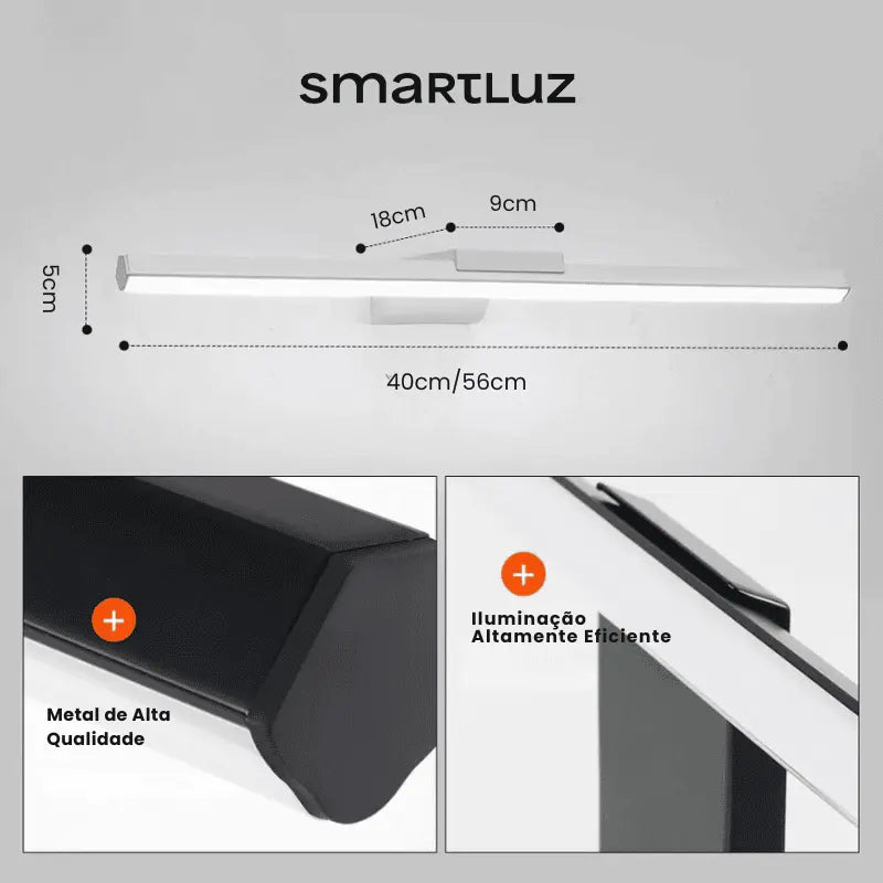Luminária de Espelho para Banheiro Slim