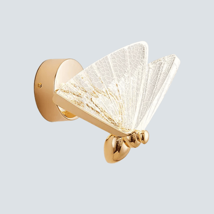 Luminária de Parede Arandela Butterfly Cristal Acrílico 17cm