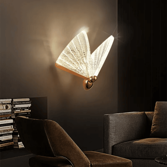 Luminária de Parede Arandela Butterfly Cristal Acrílico 17cm