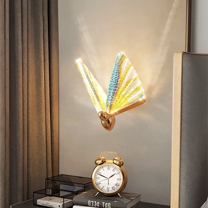 Luminária de Parede Arandela Butterfly Cristal Acrílico 22cm