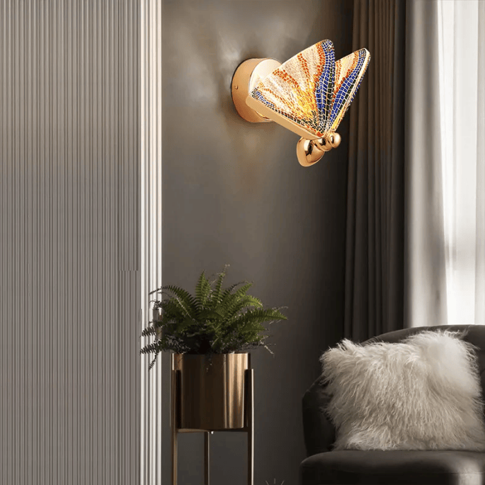 Luminária de Parede Arandela Butterfly Cristal Acrílico 22cm
