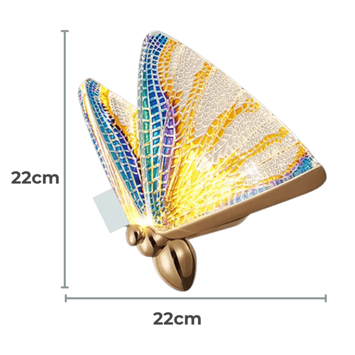 Luminária de Parede Arandela Butterfly Cristal Acrílico 22cm