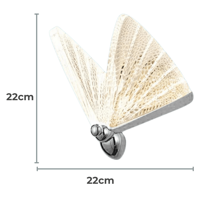 Luminária de Parede Arandela Butterfly Cristal Acrílico 22cm