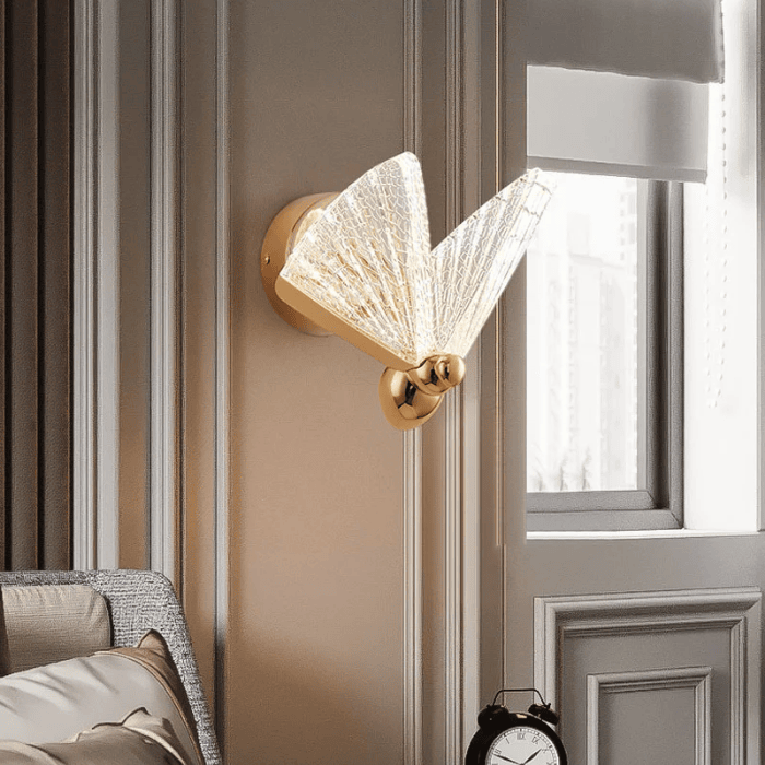Luminária de Parede Arandela Butterfly Cristal Acrílico 17cm