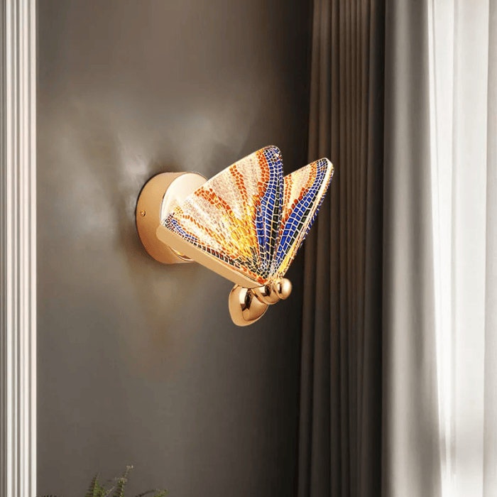 Luminária de Parede Arandela Butterfly Cristal Acrílico 22cm