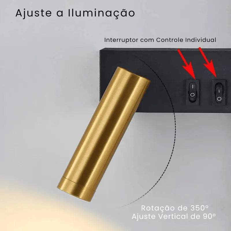 Luminária de Parede Arandela Minimalista Tolum