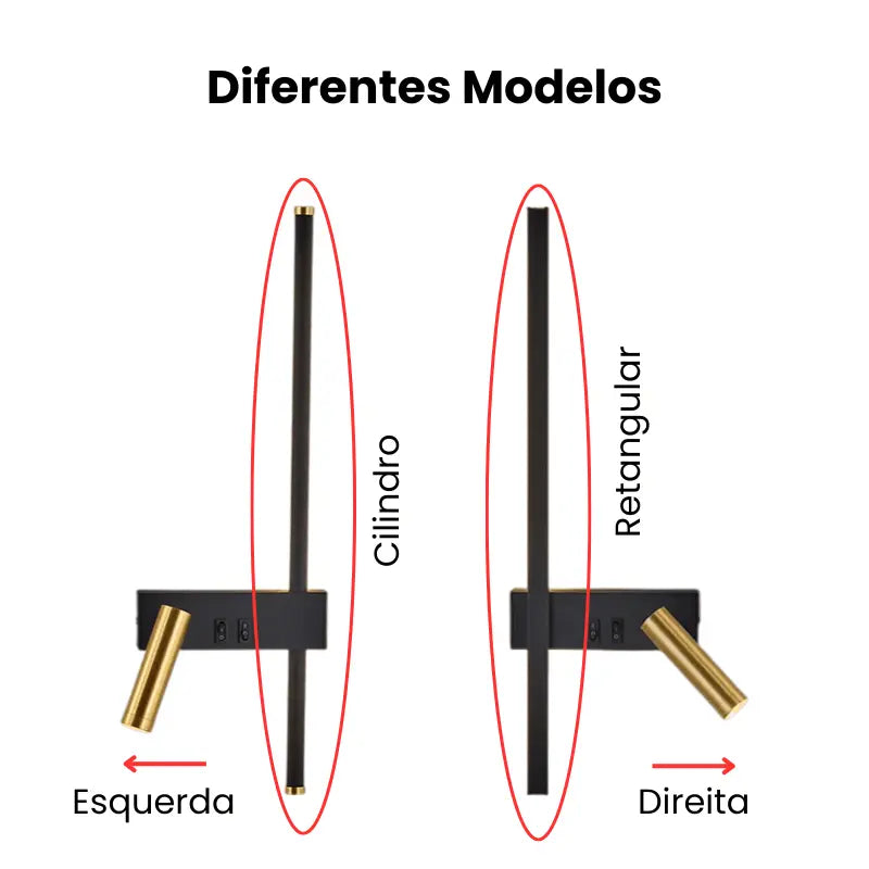 Luminária de Parede Arandela Minimalista Tolum