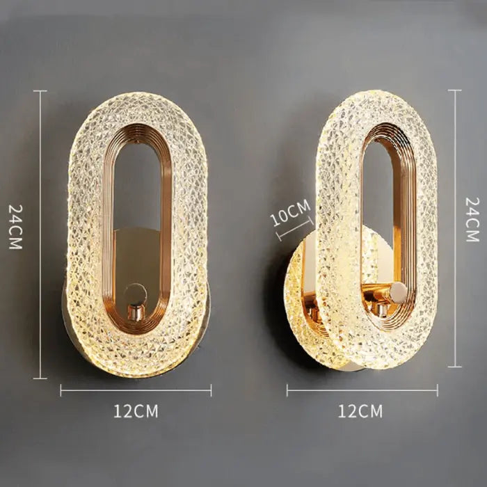 Luminária de Parede Arandela Oval Taranto Cristal Acrílico