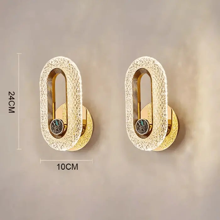 Luminária de Parede Arandela Oval Taranto Cristal Acrílico