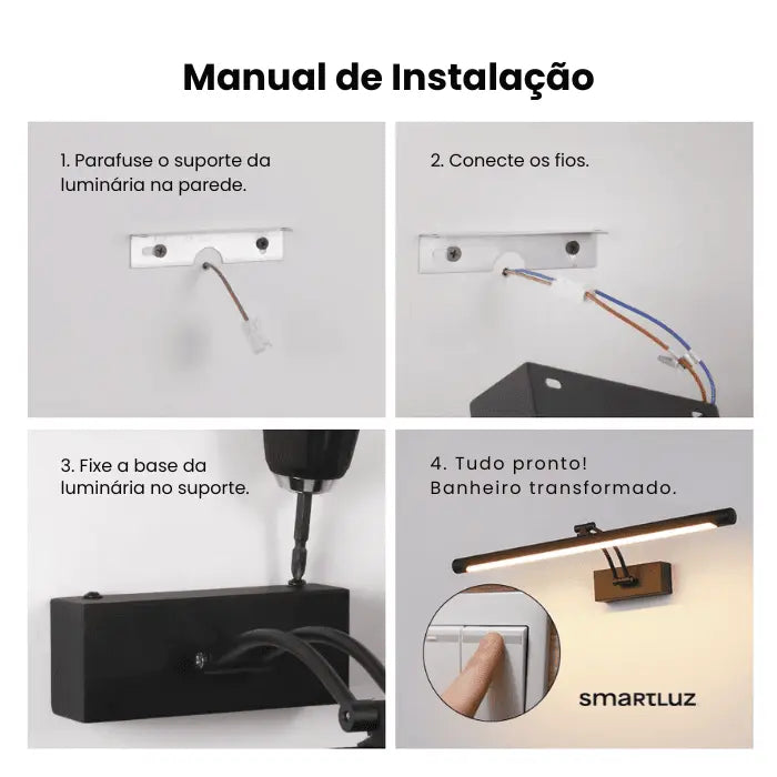 Luminária de Parede Espelho Aurora Articulada