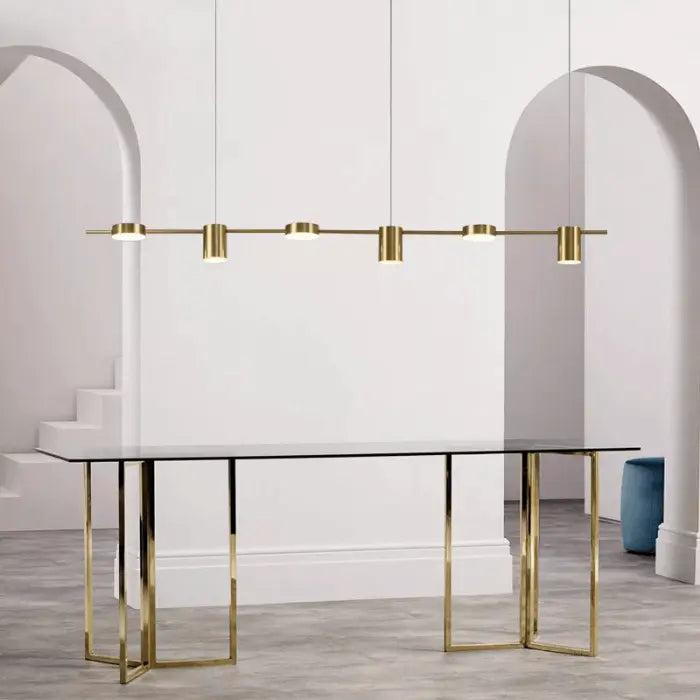 Luminária de Teto Pendente Saint Louis Metal Escovado 6 Lâmpadas