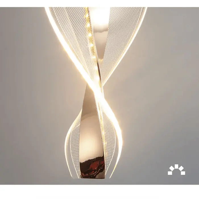 Luminária de Teto Pendente Duplo Espiral Living Dourado