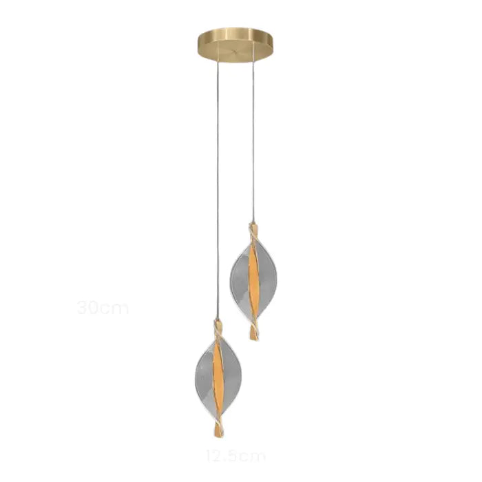 Luminária de Teto Pendente Duplo Espiral Living Dourado