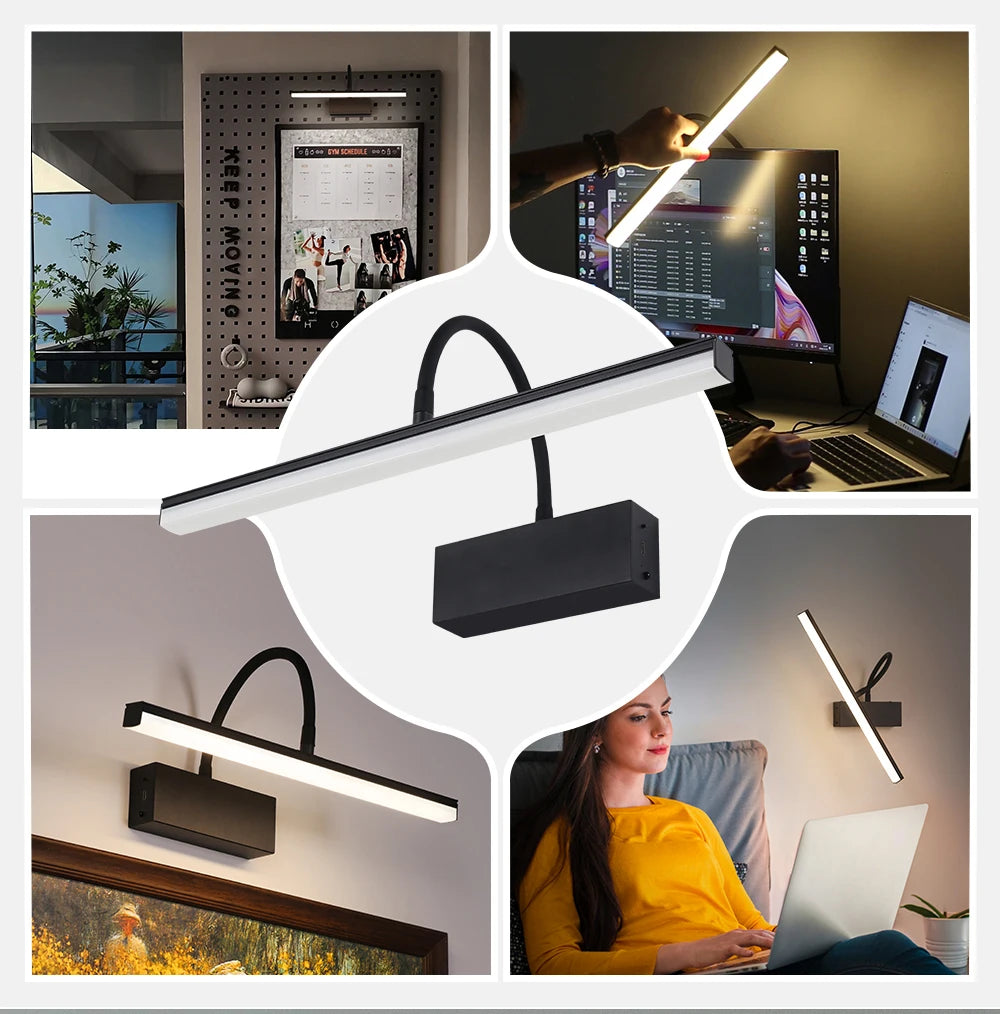 Luminária de Parede LED Moderna Bateria Recarregável