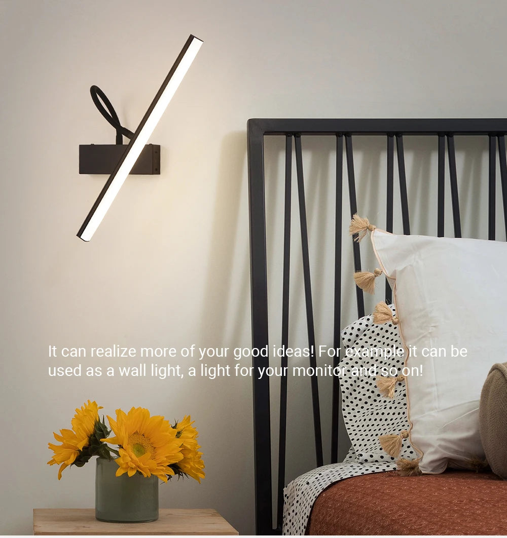 Luminária de Parede LED Moderna Bateria Recarregável