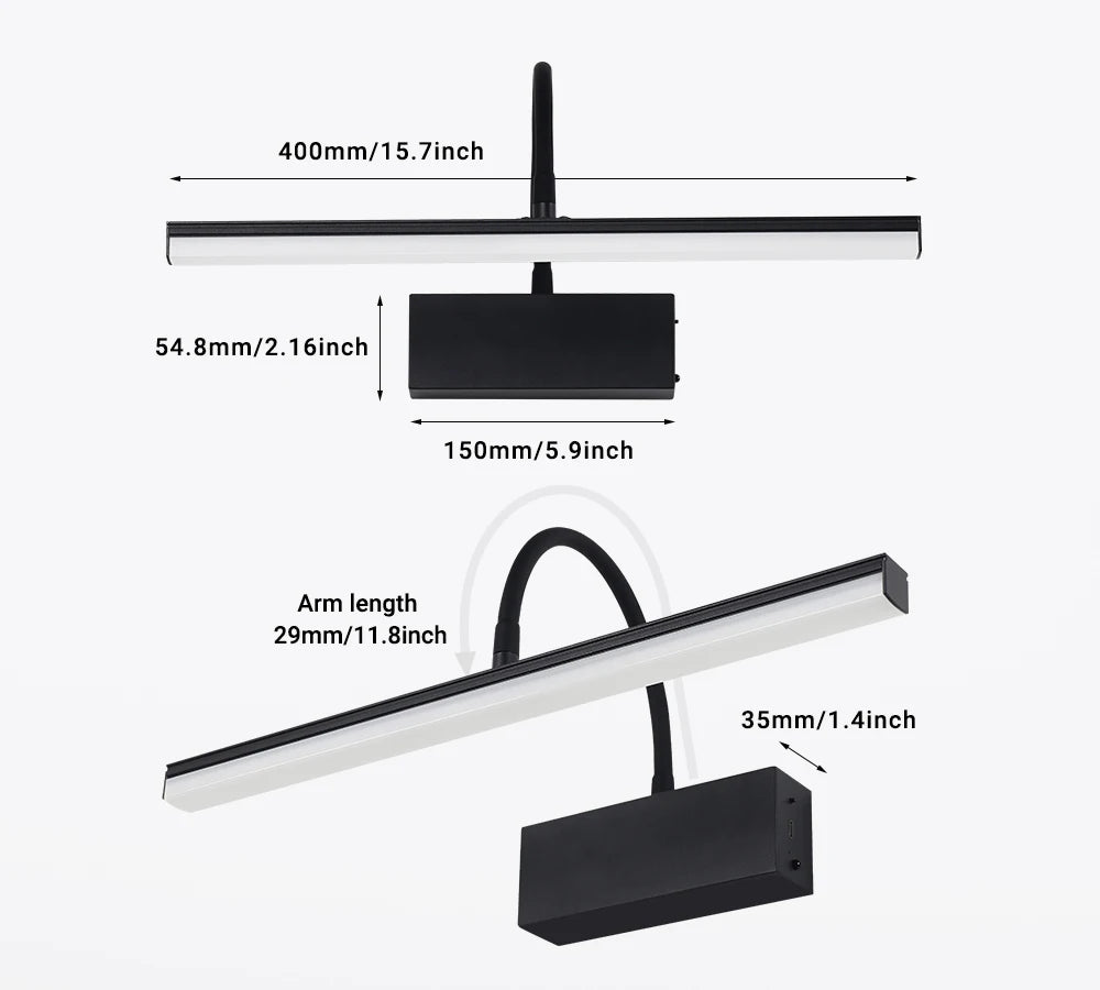 Luminária de Parede LED Moderna Bateria Recarregável