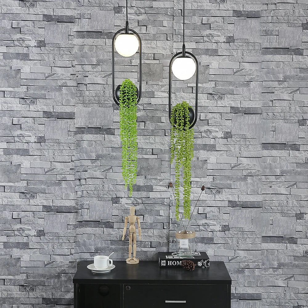 Luminária de Teto Pendente Vaso com Planta