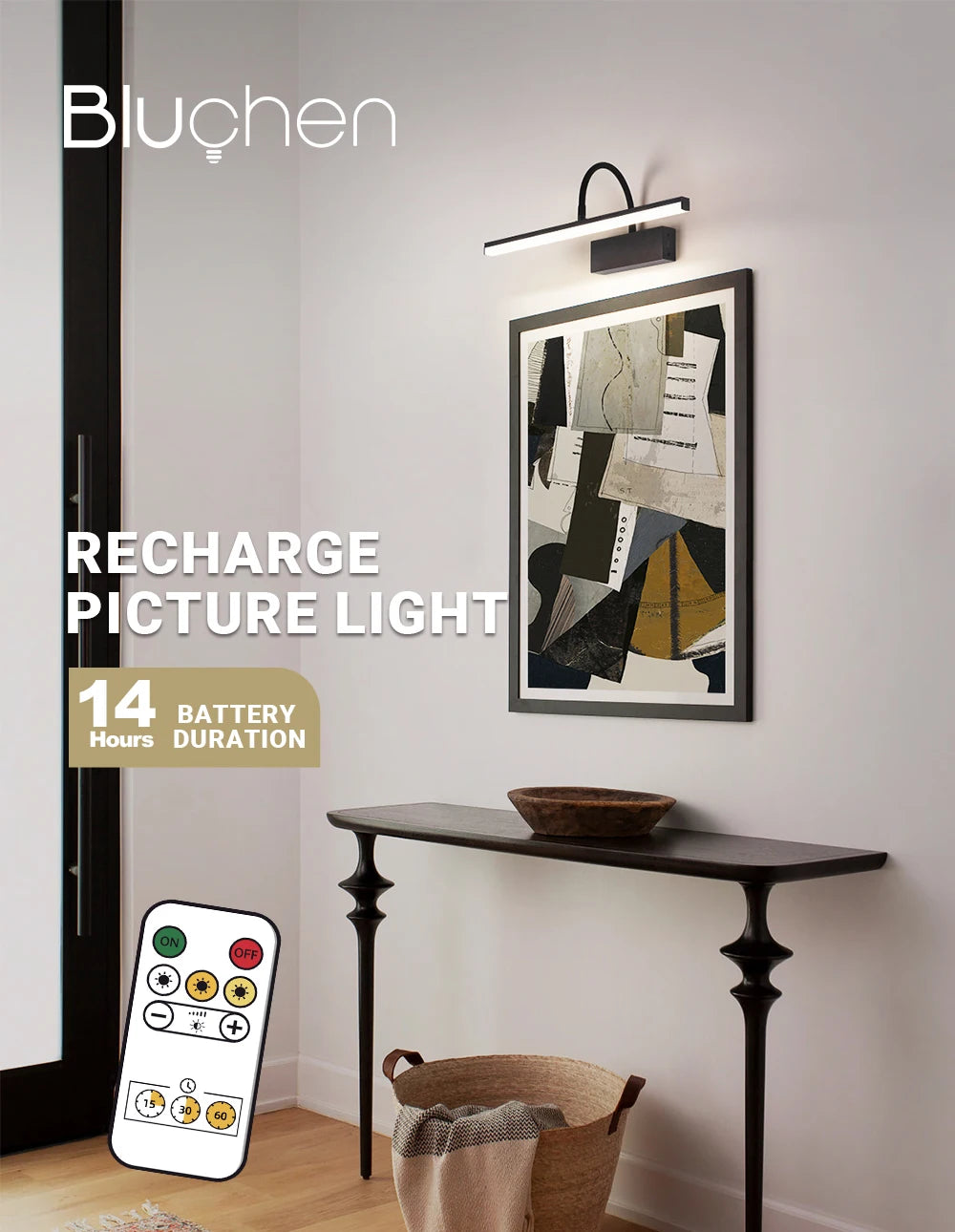 Luminária de Parede LED Moderna Bateria Recarregável