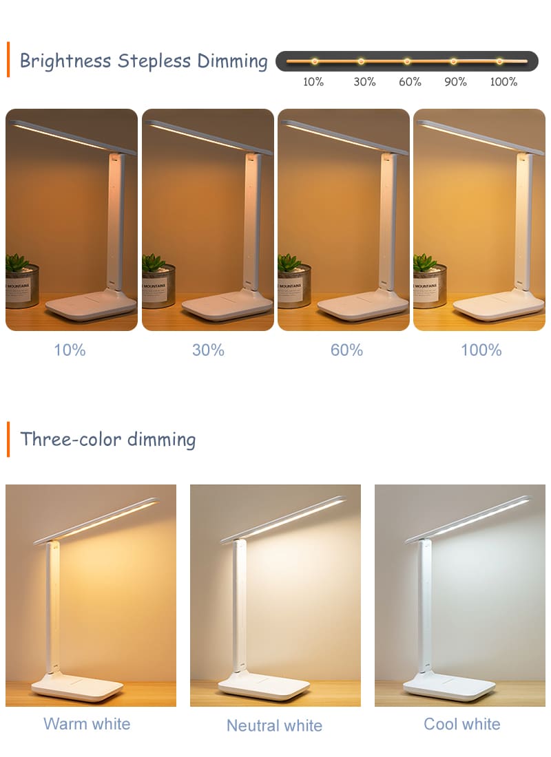 Luminária de Mesa Leitura Recarregável e Dobrável