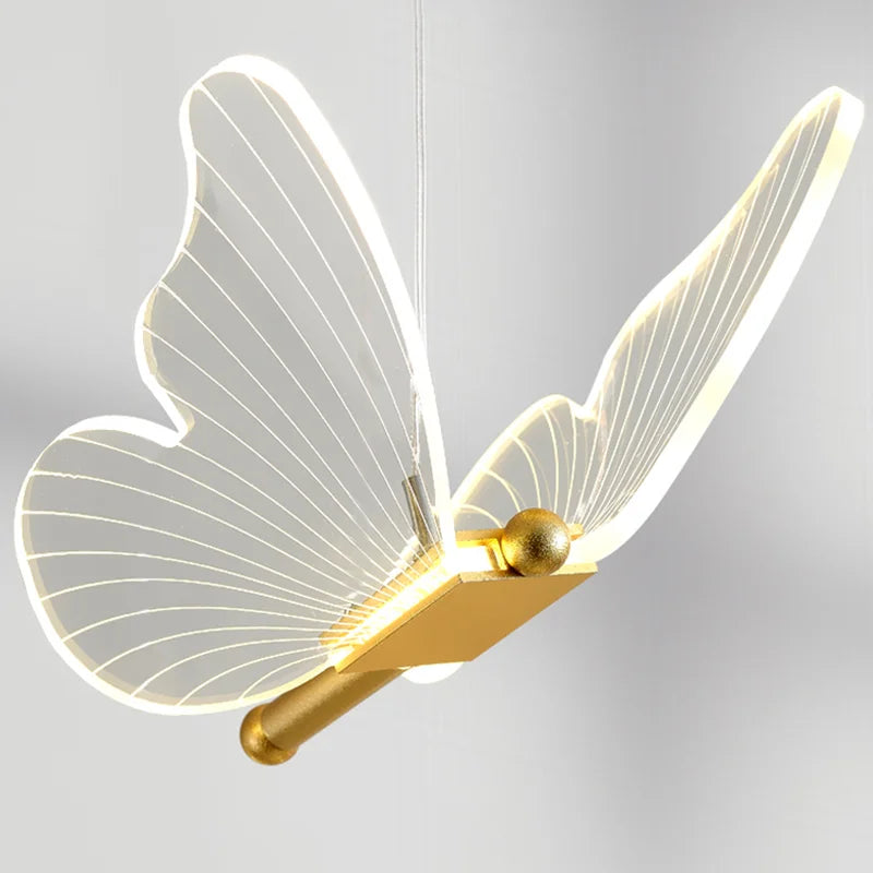 Luminária de Teto Pendente Borboleta Duo Cristal Acrílico