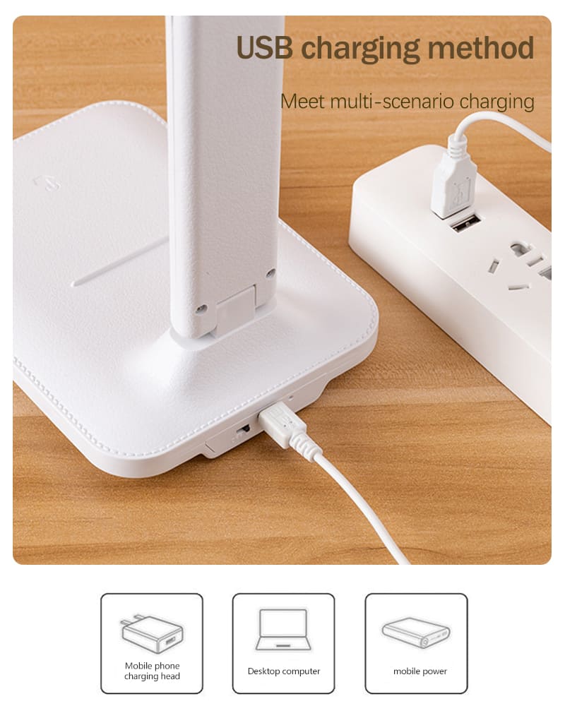 Luminária de Mesa Leitura Recarregável e Dobrável