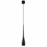 Pendente LED Touch Retrátil Slim preto com corpo, cabo e canopla pretos