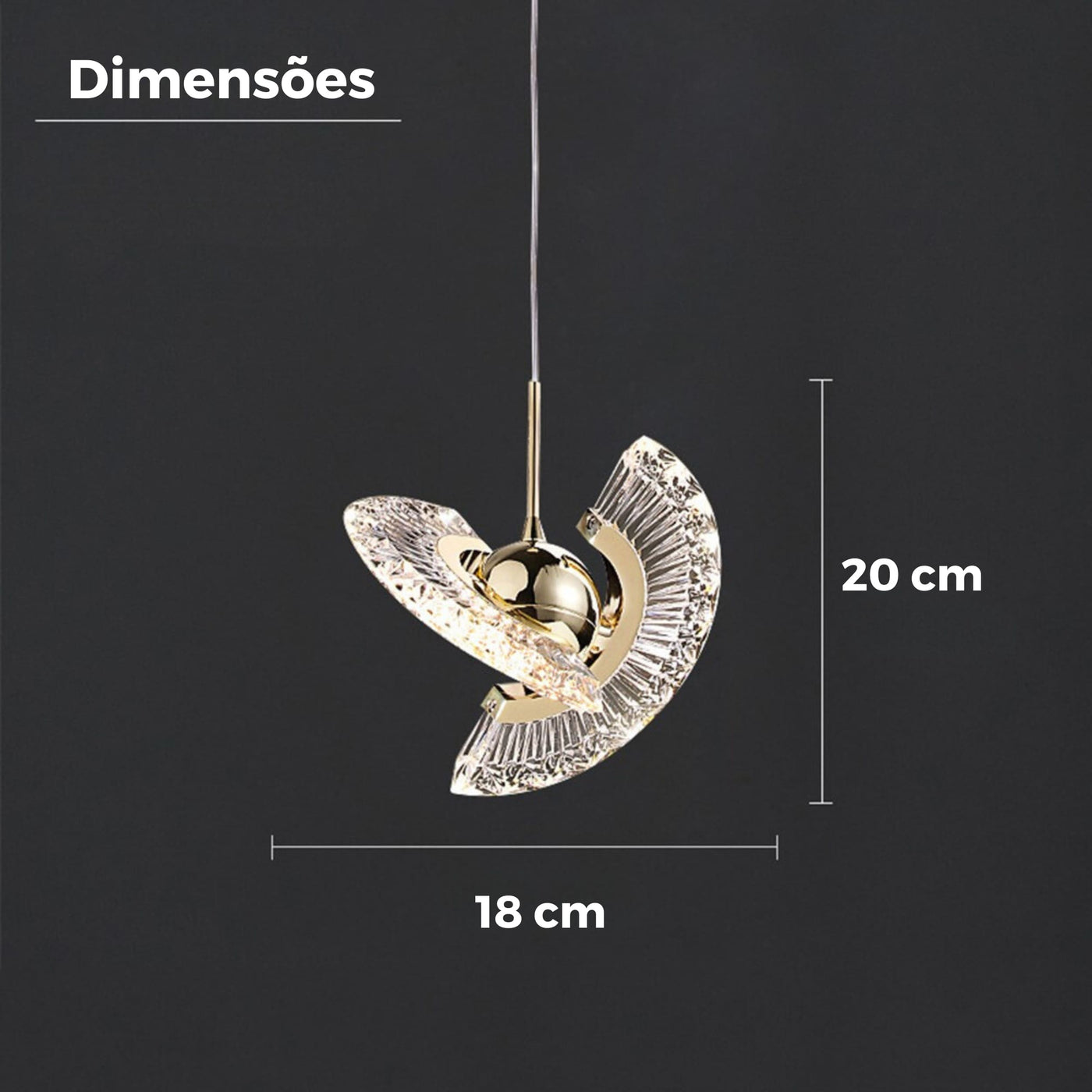 Pendente Orbit Cristal Acrílico