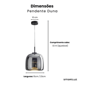 Luminária de Teto Pendente Moderno de Vidro com Led Duna