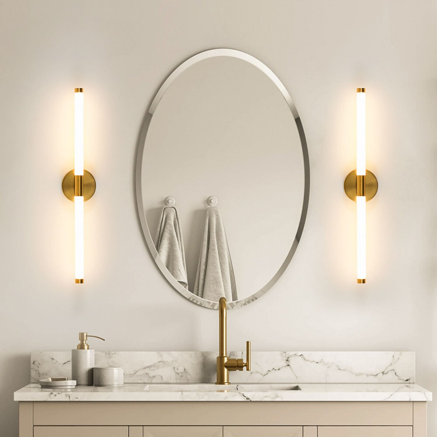 Luminária de Parede Banheiro Espelho Luxy Golden 80cm