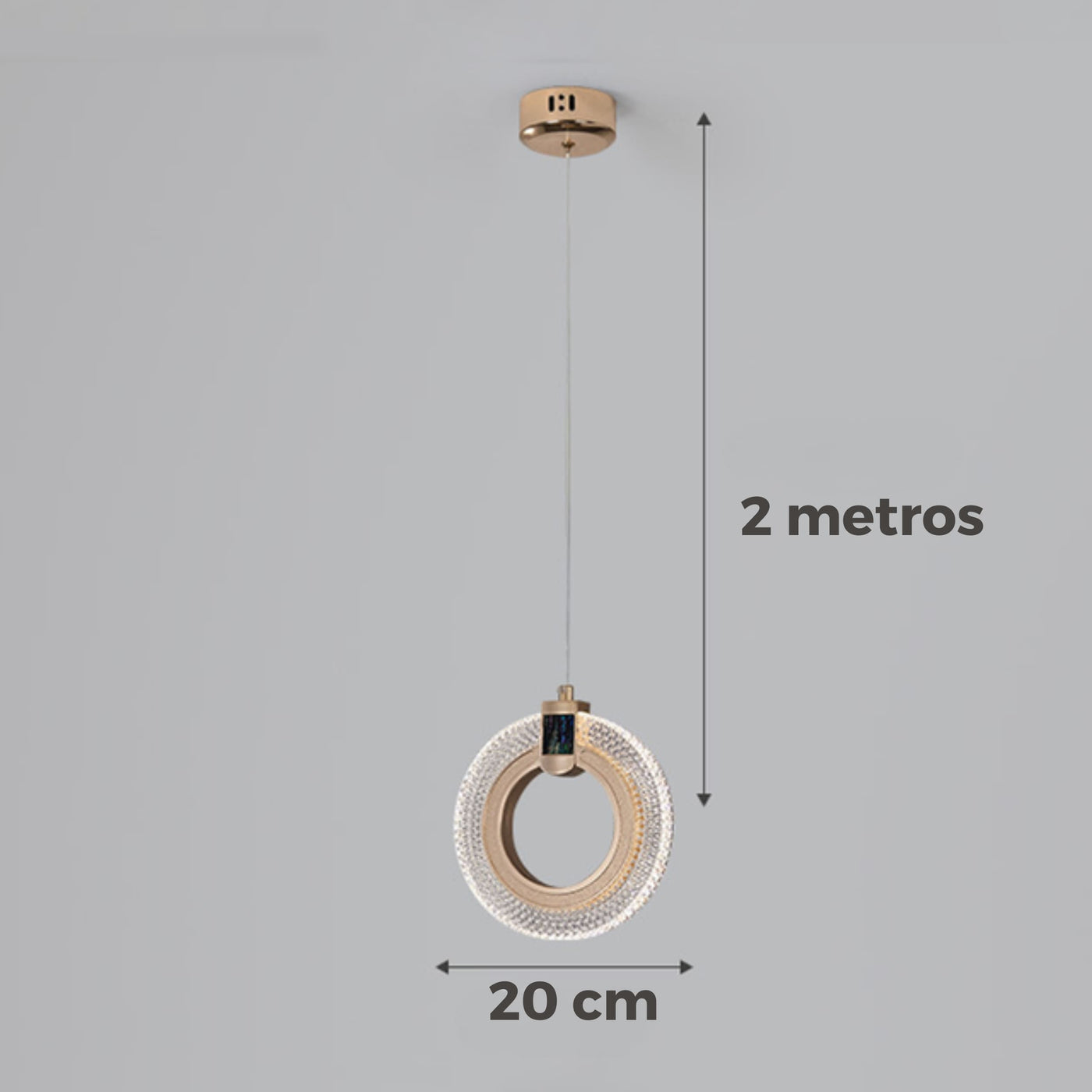 Pendente Notre Cristal Circular Acrílico