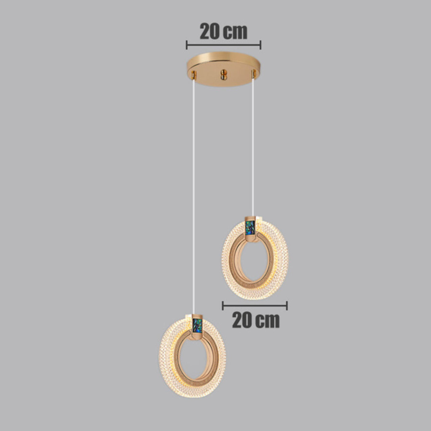 Pendente Notre Duplo Cristal Circular Acrílico