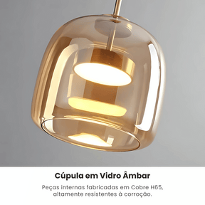 Luminária de Teto Pendente Moderno de Vidro com Led Duna